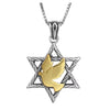 Load image into Gallery viewer, Star of David Necklace in Silver &amp; 9K Gold | Israel Jewelry Holy Land - Dove of Peace Pendant | Love Israel Necklace | Black Friday Sale