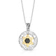 925 Sterling Silver & 9K Gold Hebrew Letters Star of David Pendant with Onyx Stone