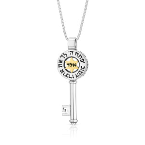 Treasure: Silver Key & Gold Star of David Kabbalah Necklace