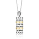 925 Sterling Silver & 9K Gold Four Blessings Mezuzah Pendant with Star of David Pattern