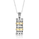 925 Sterling Silver & 9K Gold Four Blessings Mezuzah Pendant with Star of David Pattern