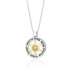 Ana Bekoach: Sterling Silver & 9K Gold Star of David Necklace with Cat's Eye Stone
