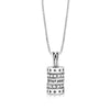 Sterling Silver Spinning Cylinder Necklace with Shema Israel Inlaid with white Cubic Zirconia stones
