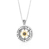 Sterling Silver Disk Pendant with 9K Gold Star of David, Onyx and Cubic Zirconia - Traveller's Blessing