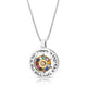 925 Sterling Silver & 9K Gold Circular Priestly Blessing and Hoshen "Twelve Tribes" Pendant
