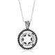 A Silver Wheel Necklace, Star of David - Traveler's Prayer With black zircon stones, Ki Malachav Yetzaveh Lach Lishmorcha Bechol Deracheicha