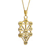 14K Gold  Kabbalah Pendant, The Ten Sefirot, Pendant in the shape of the Tree of Life