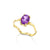 14K Gold Oval Cut, wavy design, gold dainty Solitaire Ring with Genuine Amethyst made in your ring size,Purple gold ring
