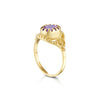 14K Gold Oval Cut, filigree ring, gold dainty Solitaire Ring with Genuine Amethyst made in your ring size,Purple Stone gold ring