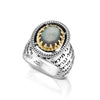 Load image into Gallery viewer, Angels&#39; Names: Silver and Gold Ring with Labradorite Stone