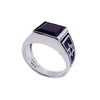 Sterling Silver and Onyx, Men's Star of David College Ring - Square