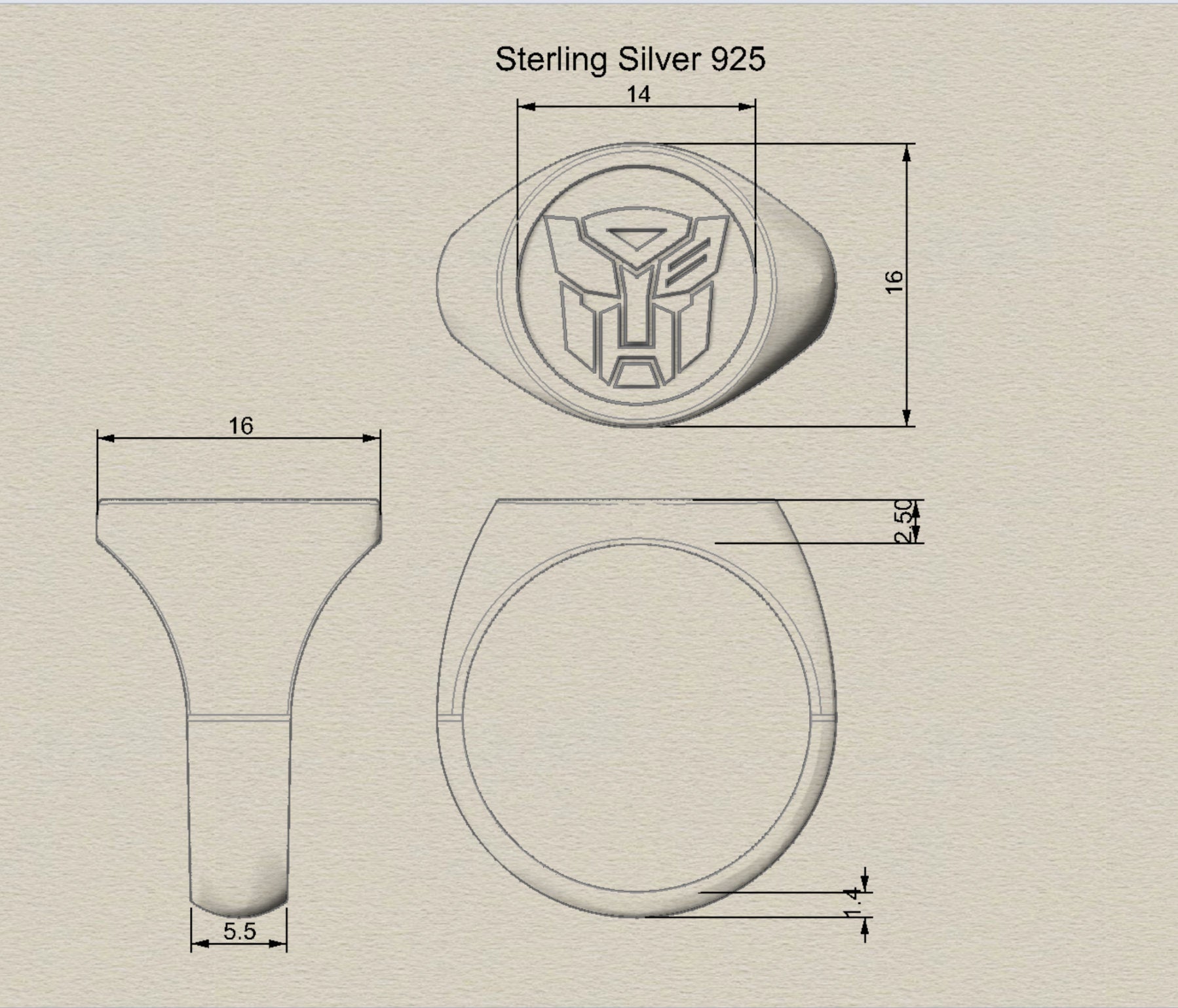 Monogram ring. Sterling silver ring. Silver monogram ring. Signet silver ring. Personalized signet ring. transformers. gift for men