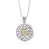 Load image into Gallery viewer, 925 Sterling Silver&amp; 9K Gold 72 Names of God Kabbalah Pendant with Star of David and Chrysoberyl Stone, jewish jewelry, from israel