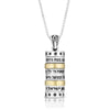 Load image into Gallery viewer, 925 Sterling Silver &amp; 9K Gold Four Blessings Mezuzah Pendant with Star of David Pattern