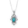 Sterling Silver Hamsa Pendant with Turquoise Stone | The Ideal Bar Mitzvah Gift | Turquoise Color Necklace | Girlfriend Birthday Gift