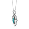 Load image into Gallery viewer, Sterling Silver Hamsa Pendant with Turquoise Stone | The Ideal Bar Mitzvah Gift | Turquoise Color Necklace | Girlfriend Birthday Gift