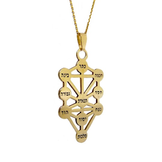 The Ideal Hebrew Kabbalah Pendant - The Ten Sefirot - Pendant In The Shape Of The Tree Of Life - Jewish Jewelry - ***Only The Pendant***
