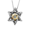 Load image into Gallery viewer, 9K Gold Star of David| Holy Names: Sterling Silver Interwoven Star of David Necklace| Labradorite stone